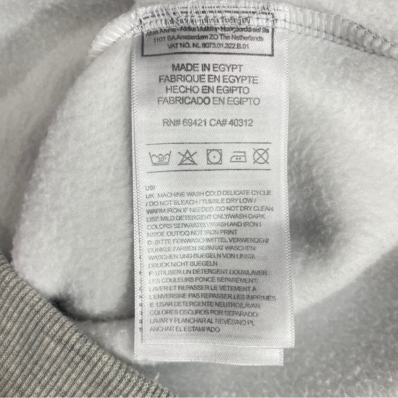 Adidas Crewneck Sweatshirt Heather Gray with White Arm Stripes and Logo Sz Med - Picture 9 of 10